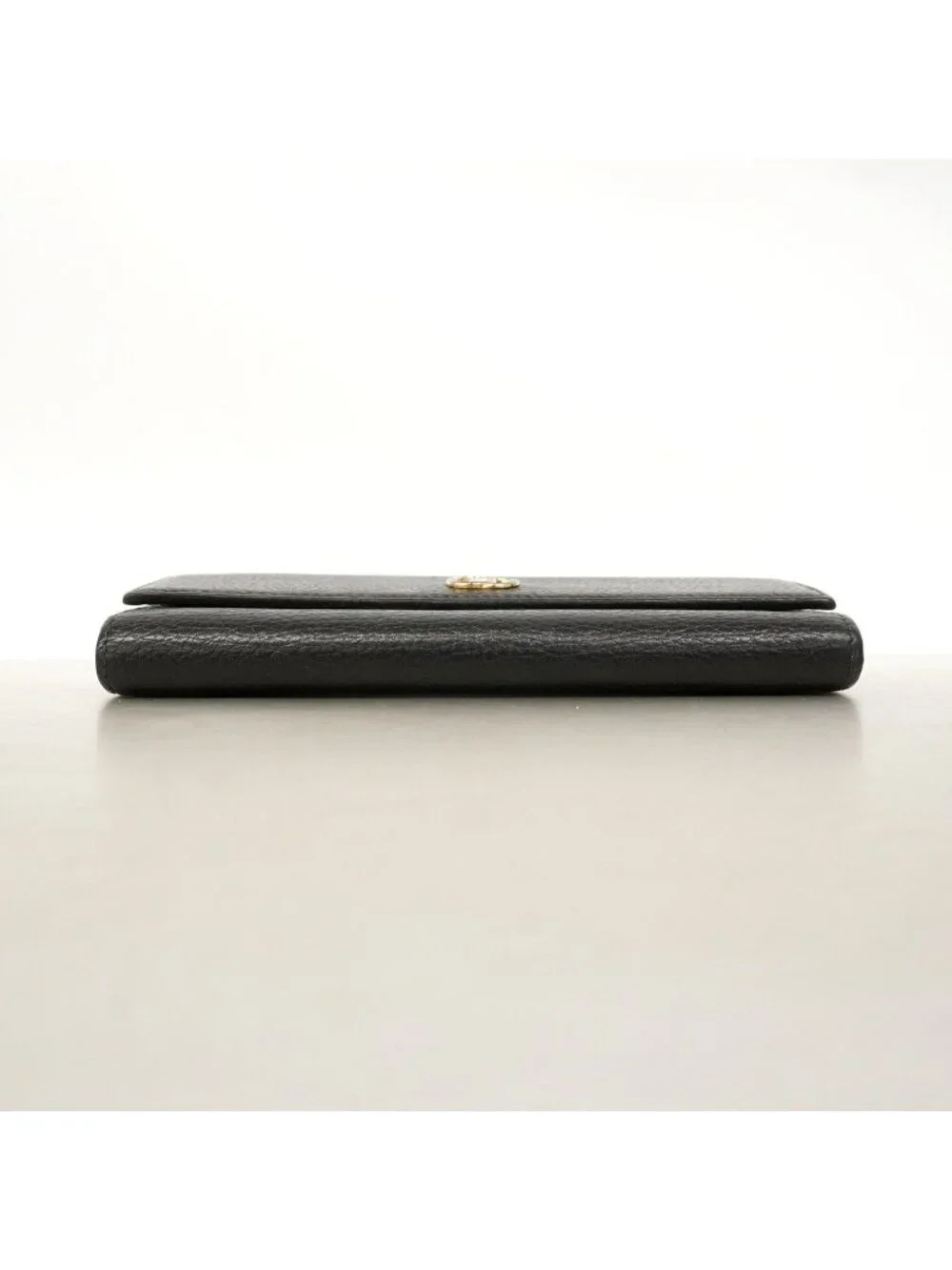 Gucci Wallet GG Marmont Leather Black Gold